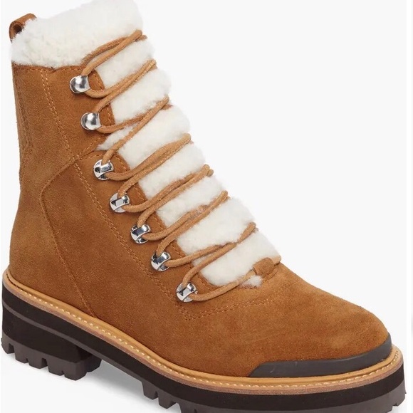 Marc Jacobs Genuine Shearling Brown Ankle Boots for Chic Style - Picture 1 of 5